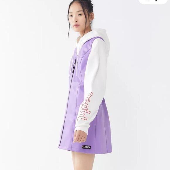 X-girl Faux Leather Retro Mini Dress Color Black Size Small y2k - Picture 5 of 11